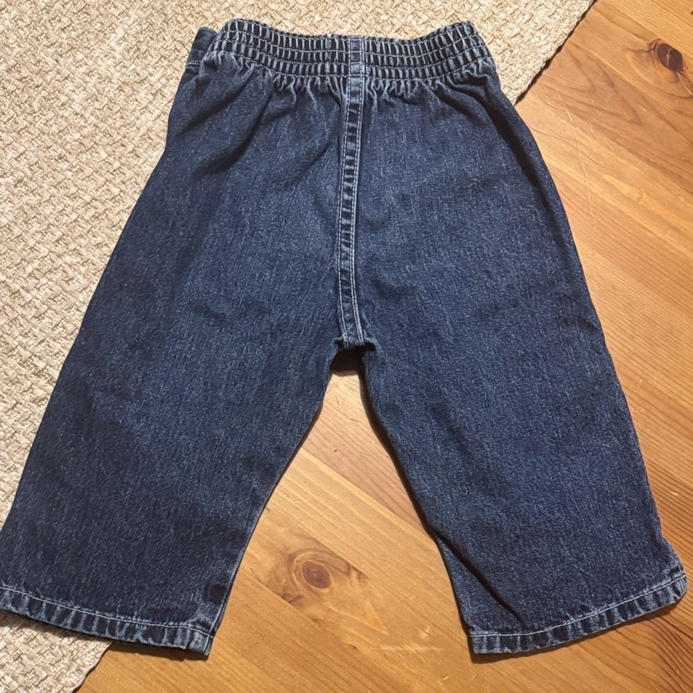 OshKosh B'gosh Dark Blue Floral Embroidered Kids Jeans